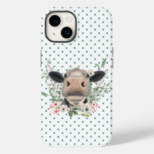 Funda Para iPhone 14 De Case-Mate hocico de nariz de vaca besar flores acuarela gris