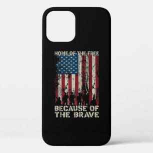 Funda Para iPhone 12 Hogar De Bandera De Los Libres Por El Valiente Vet