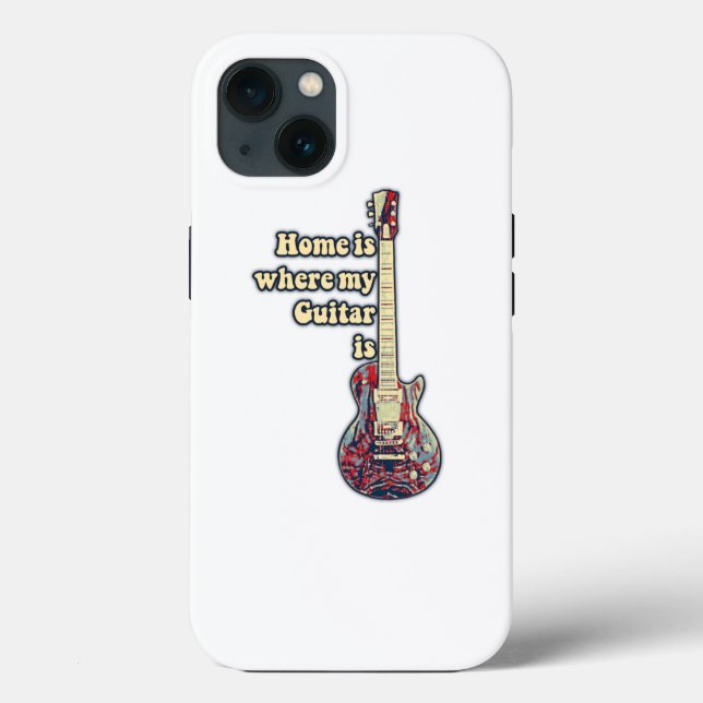 Funda De Case-Mate Para iPhone Hogar es donde está mi guitarra. (Reverso )