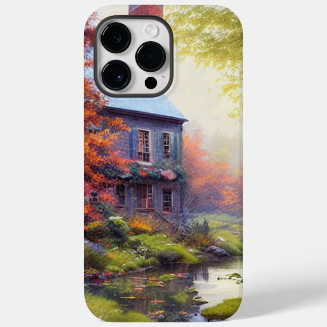 Funda De Case-Mate Para iPhone Hogares/arroyos/bosques/pintura (Reverso )