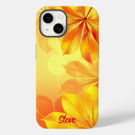 Funda Para iPhone 14 De Case-Mate Hoja amarilla vibrante personalizable