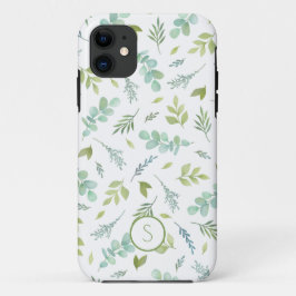Funda Para iPhone 11 Hoja Botánica de Monograma