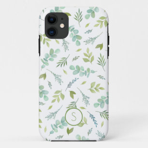 Funda Para iPhone 11 Hoja Botánica de Monograma