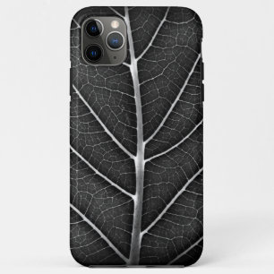 Funda Para iPhone 11 Pro Max Hoja brillante en blanco y negro en primer plano