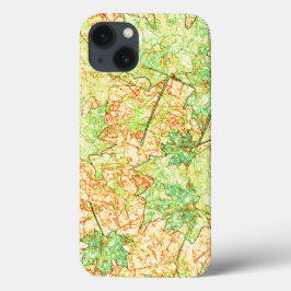Funda Para iPhone 13 Hoja de accionamiento abstracta en suelo raspado,
