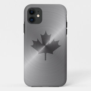 Funda Para iPhone 11 Hoja de arce del platino de Canadá