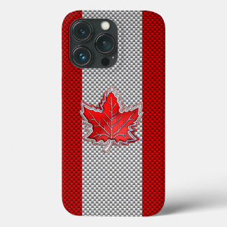 Funda Para iPhone 13 Pro Hoja de arce rojo canadiense en la impresión de fi