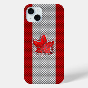 Funda Para iPhone 15 Mini Hoja de arce rojo canadiense en la impresión de fi