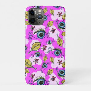 Funda Para iPhone 11 Pro Hoja De Flor De Ojo_Púrpura