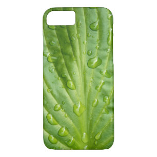 Funda Para iPhone 8/7 hoja de hosta con gotas de lluvia