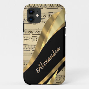 Funda Para iPhone 11 Hoja de música elegante personalizada