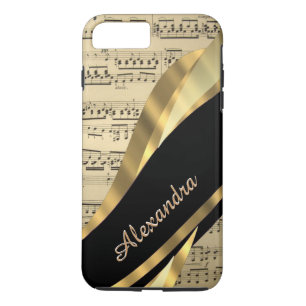 Funda Para iPhone 8 Plus/7 Plus Hoja de música elegante personalizada