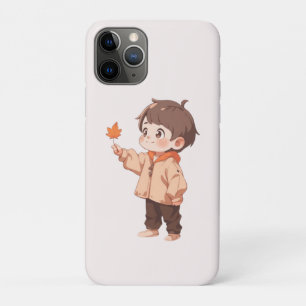 Funda Para iPhone 11 Pro Hoja de otoño sostenida por un niño lindo