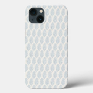 Funda Para iPhone 13 Hoja de Palma Azul Claro y Crema
