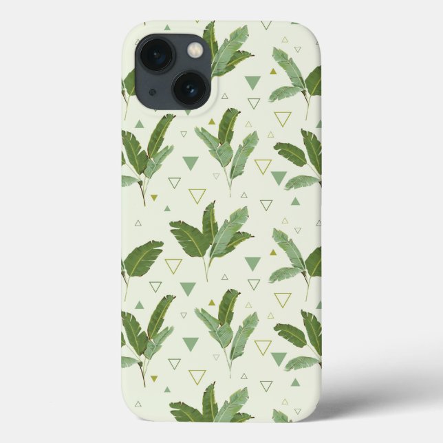 Funda De Case-Mate Para iPhone Hoja de plátano con triángulos (Reverso)