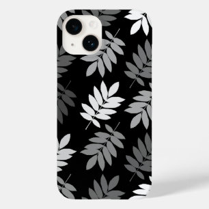 Funda Para iPhone 14 De Case-Mate Hoja de saúco patrón grande negro blanco gris