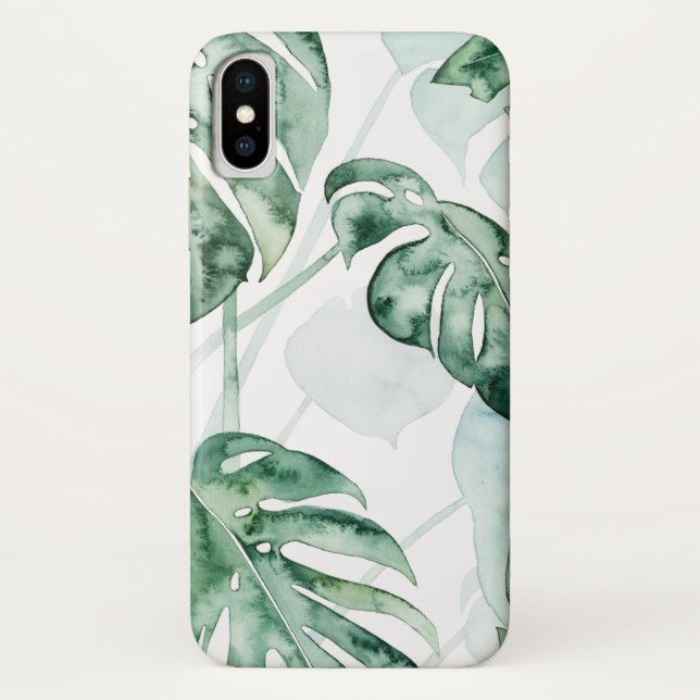 Funda De Case-Mate Para iPhone Hoja dividida de palmas tropicales (Reverso)
