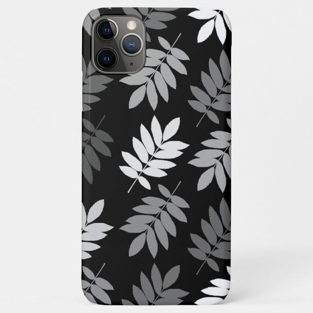 Funda De Case-Mate Para iPhone Hoja mayor patrón grande negro blanco gris (Reverso)