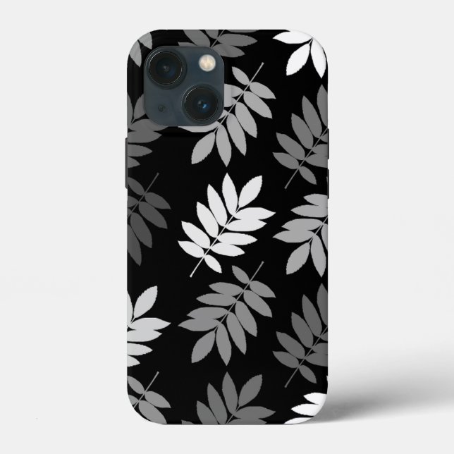 Funda De Case-Mate Para iPhone Hoja mayor patrón Lg negro blanco gris (Reverso )