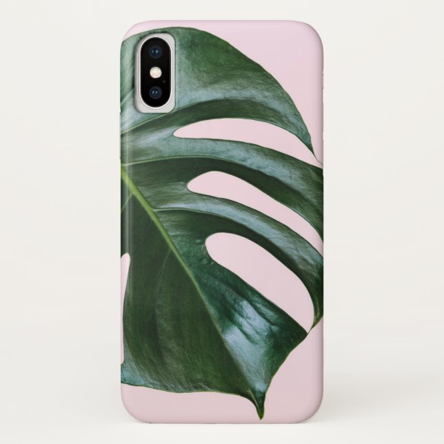 Funda De Case-Mate Para iPhone Hoja tropical de Monstera (Reverso)