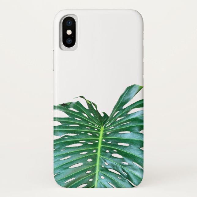 Funda De Case-Mate Para iPhone Hoja tropical de palma elegante de selva tropical (Reverso)