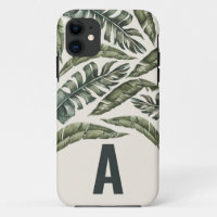 Hoja tropical personalizada inicial