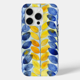 Funda Para iPhone 15 Pro Hojas amarillas y azules