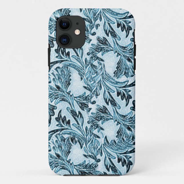 Funda De Case-Mate Para iPhone Hojas azules sombreadas (Reverso)