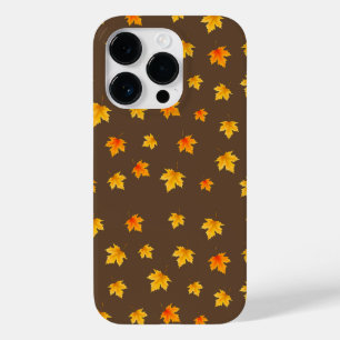 Funda Para iPhone 14 Pro De Case-Mate Hojas de arce sobre fondo marrón