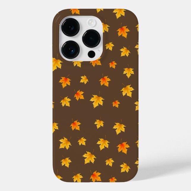 Funda De Case-Mate Para iPhone Hojas de arce sobre fondo marrón (Reverso )