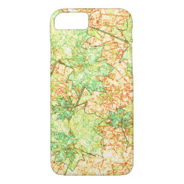 Funda Para iPhone 8/7 Hojas de cámara verdosas abstractas en suelo raspa