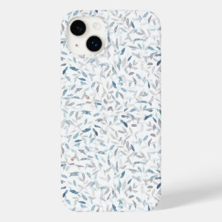 Funda Para iPhone 14 Plus De Case-Mate Hojas de color azul gris de la acuarela en blanco