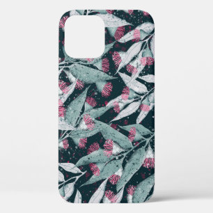 Funda Para iPhone 12 Hojas de eucalipto: sin costuras florales oscuras.