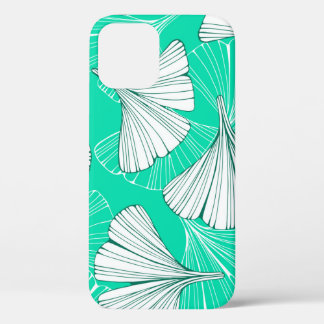 Funda Para iPhone 12 Hojas de Ginkgo biloba, patrón dibujado a mano