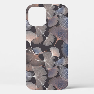Funda Para iPhone 12 Hojas de Ginkgo: elegante patrón natural.