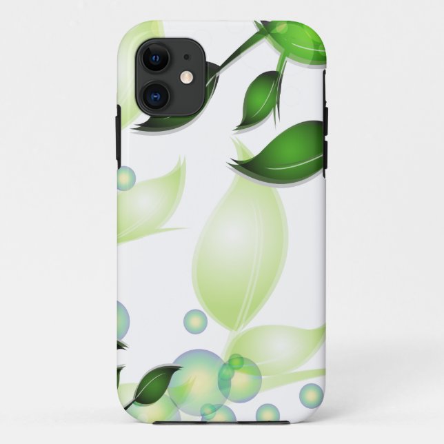 Funda De Case-Mate Para iPhone Hojas de jardín frescas en blanco (Reverso)