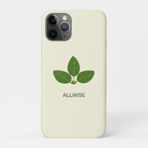 Funda Para iPhone 11 Pro Hojas de Laurel Verdes Modernas sobre Marfil