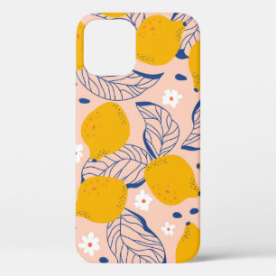 Funda Para iPhone 12 Hojas de limón: sin foco rosado.