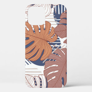 Funda Para iPhone 12 Hojas de monstera exóticas, tropicales vintage.