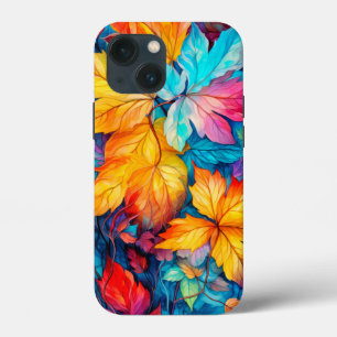 Funda Para iPhone 13 Mini Hojas de Otoño Coloridas Caídas
