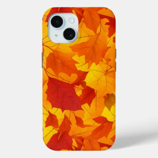 Funda Para iPhone 15 Hojas de otoño estilizadas