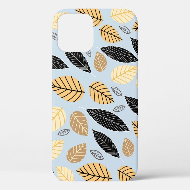 Funda De Case-Mate Para iPhone Hojas de otoño: fondo azul sin foco (Reverso )