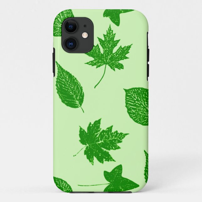 Funda De Case-Mate Para iPhone Hojas de otoño - verde esmeralda y lima (Reverso)