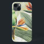 Funda Para iPhone 13 Hojas de palma con pájaro verde<br><div class="desc">Hojas De Palma Con Artista De Aves Verdes: Grace Popp| Id. de imagen: 157018GG</div>