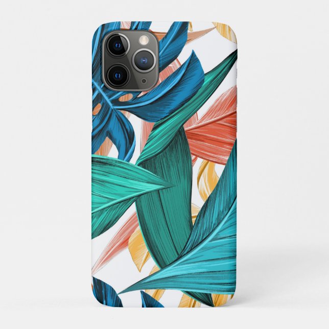 Funda De Case-Mate Para iPhone Hojas de palma exóticas tropicales (Reverso)