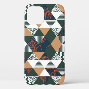 Funda Para iPhone 12 Hojas de palma geométricas, patrón de moda