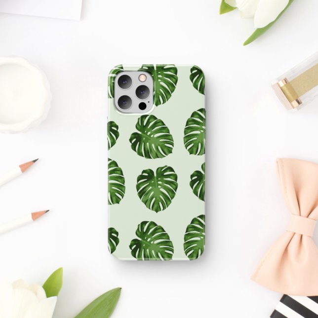 Funda De Case-Mate Para iPhone Hojas de palma, hojas verdes, patrón tropical (Subido por el creador)