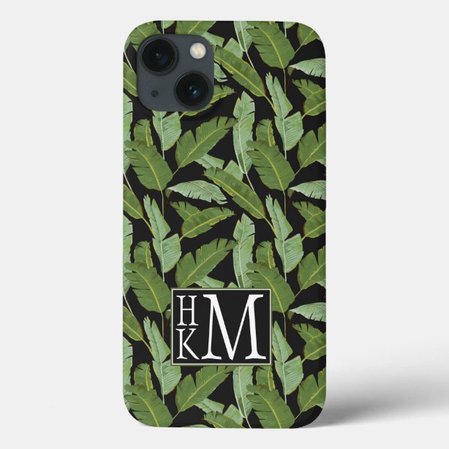 Funda De Case-Mate Para iPhone Hojas de palma | Monograma (Reverso)