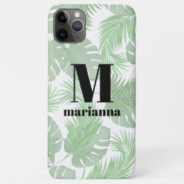 Funda Para iPhone 11 Pro Max Hojas de palma tradicionales monogramadas