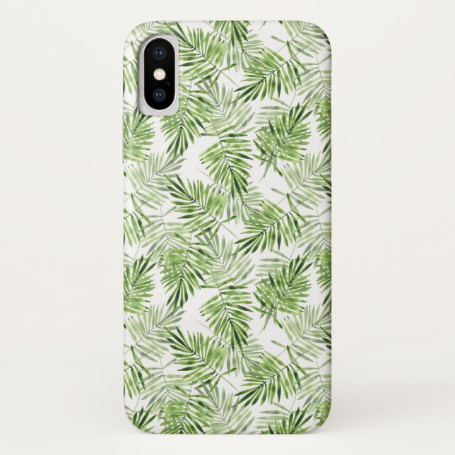 Funda De Case-Mate Para iPhone Hojas de palma verdes (Reverso)